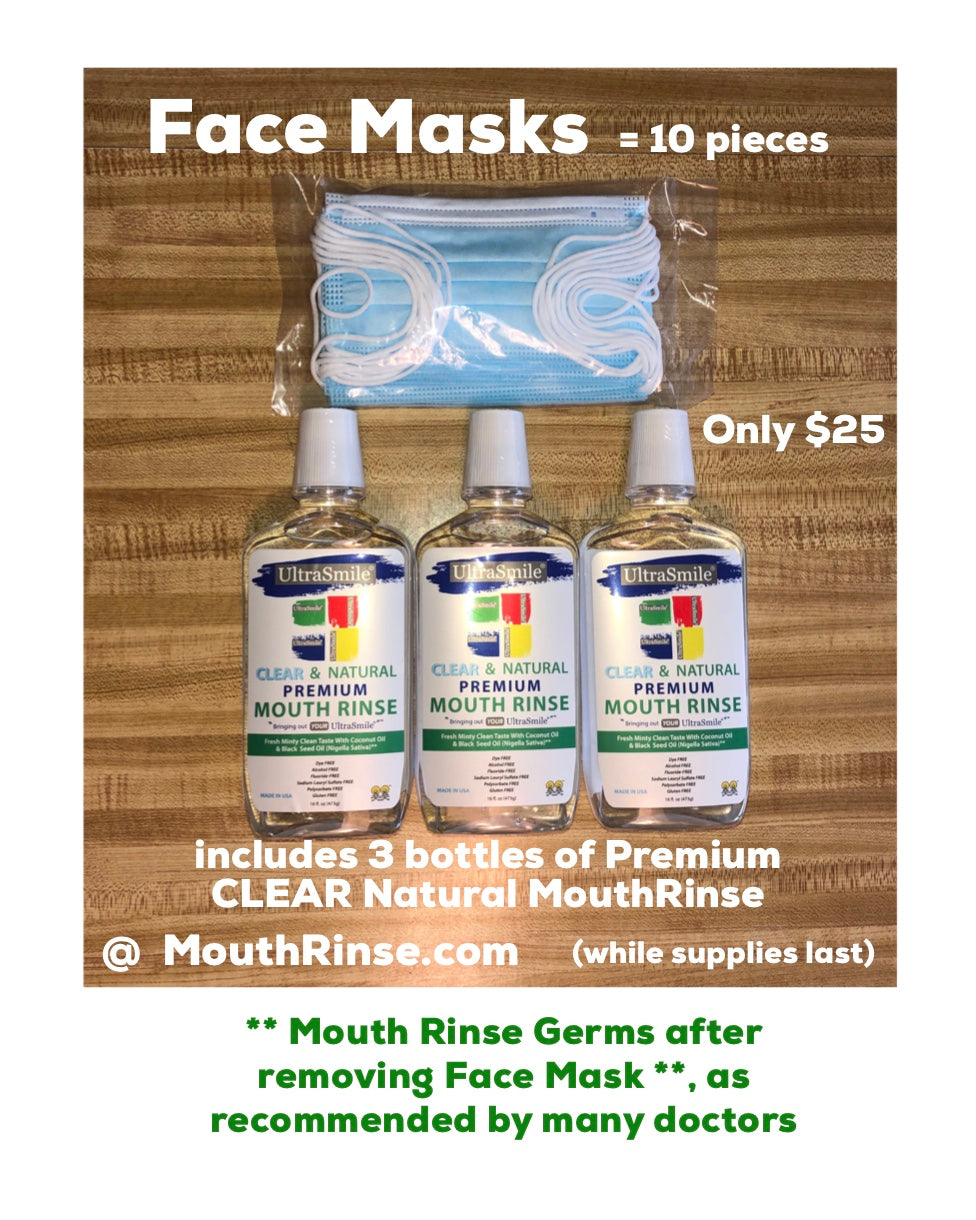 Face Masks with Mouth Rinse - Family Package